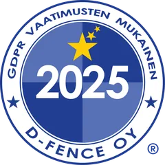 GDPR-vaatimusten mukainen 2025, D-Fence Oy
